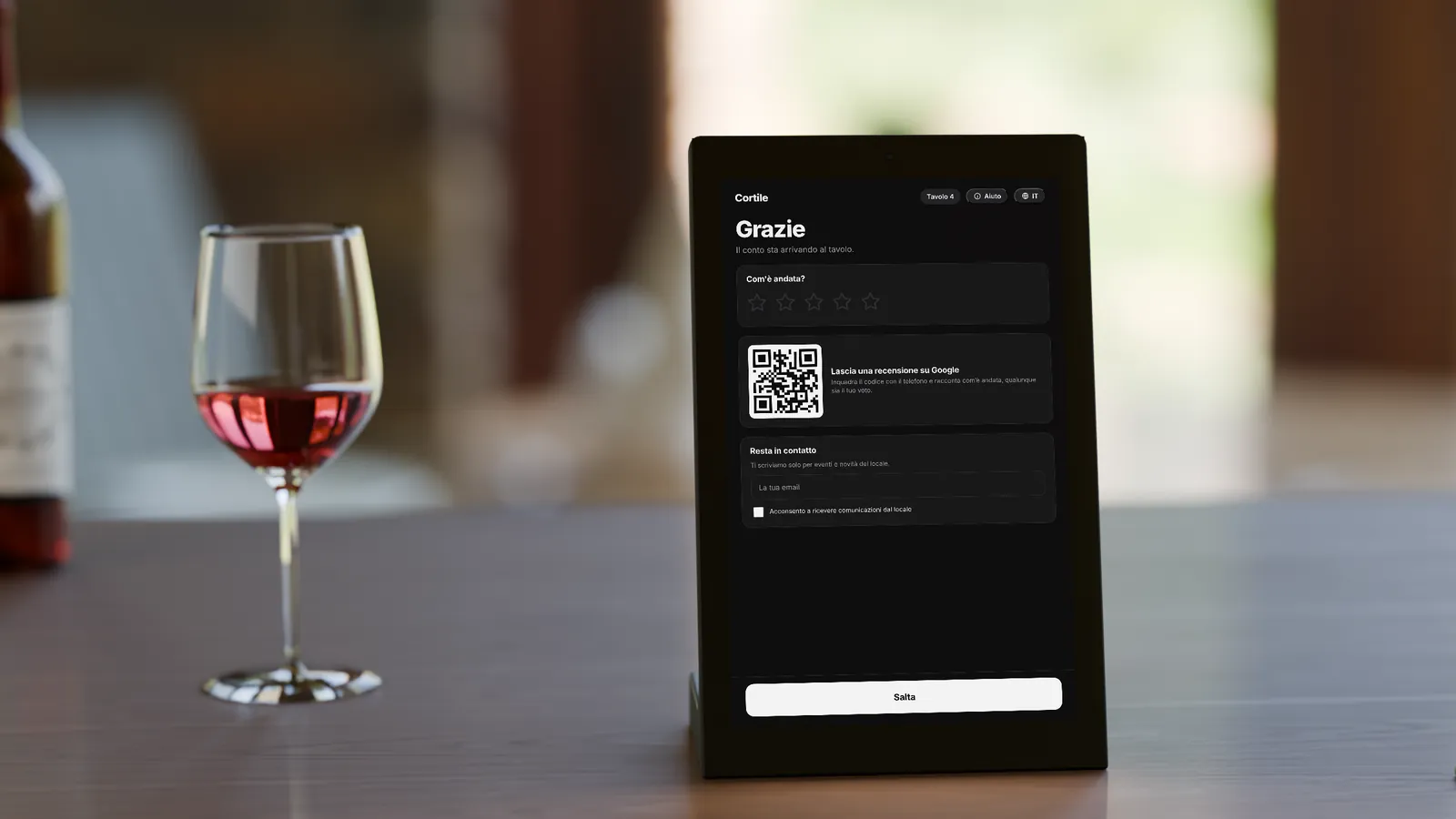 Display al tavolo: La recensione su Google
